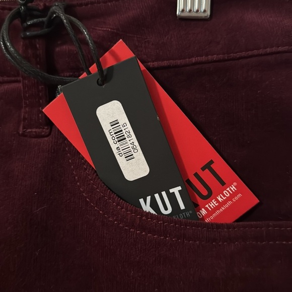 Kut from the Kloth NWT Diana High Rise Skinny Corduroy Pants Size 20W Color Wine - Picture 4 of 14